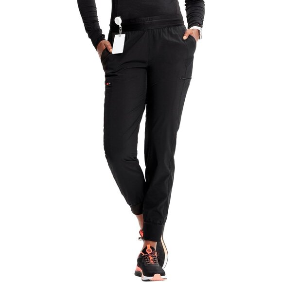 Women's Scrub Jogger Pants Polyester Spandex 4 Pockets Drawstring Medical - Picture 3 of 6